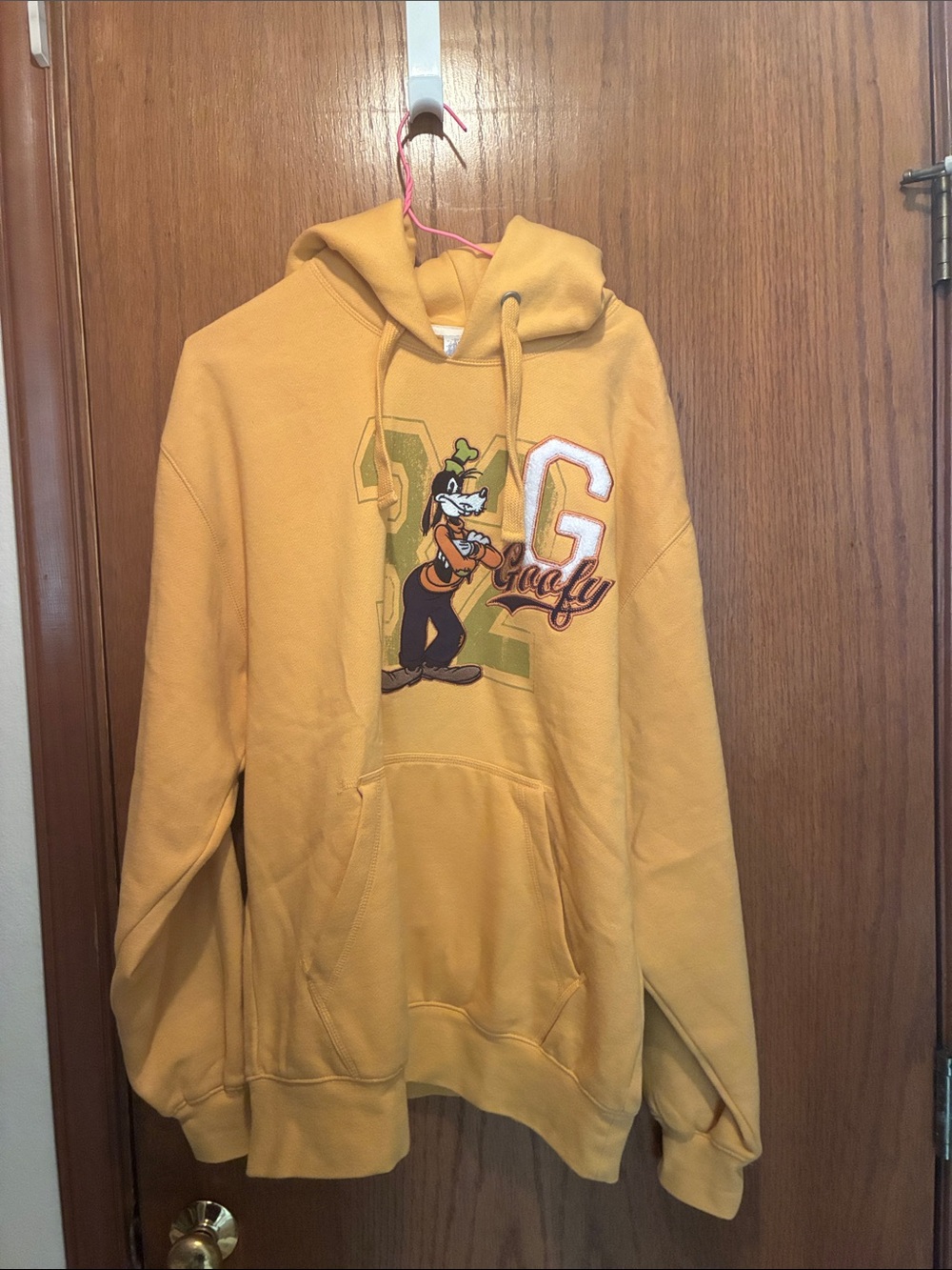 Vintage Mustard Yellow Goofy Graphic Hoodie Sweatshirt - Men